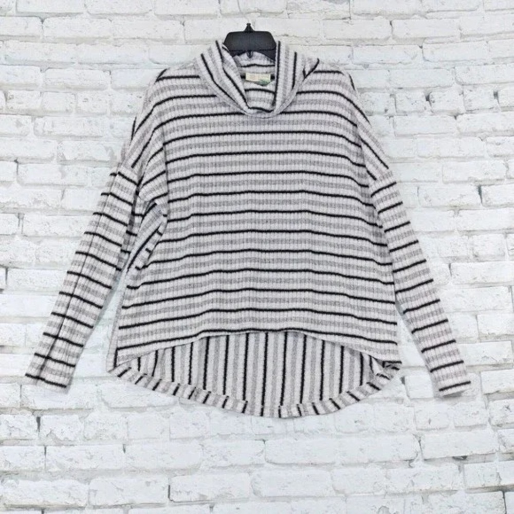 ANTHROPOLOGIE Striped Cowl Neck Sweater